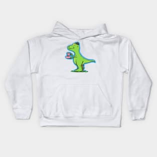 T Rex funny cartoon dinosaur Kids Hoodie